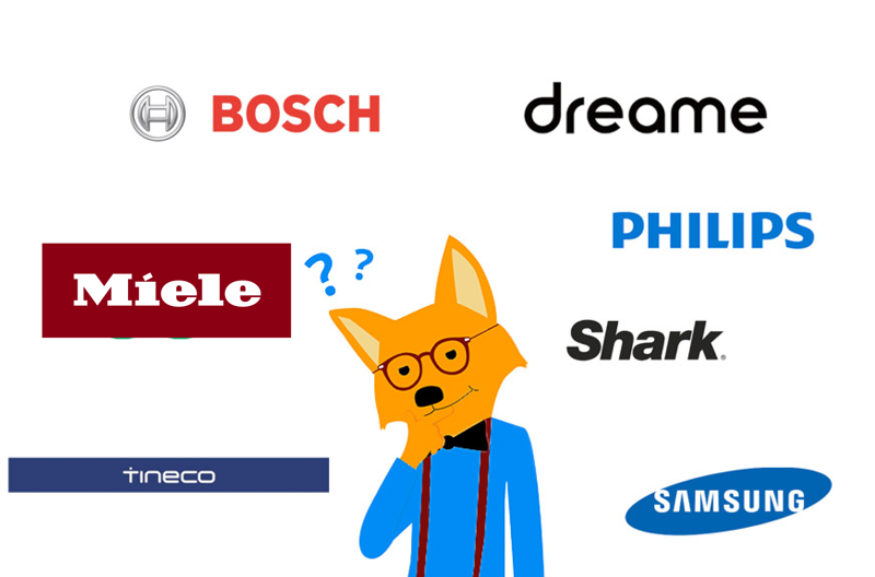 Well-known brands of cordless vacuum cleaners.